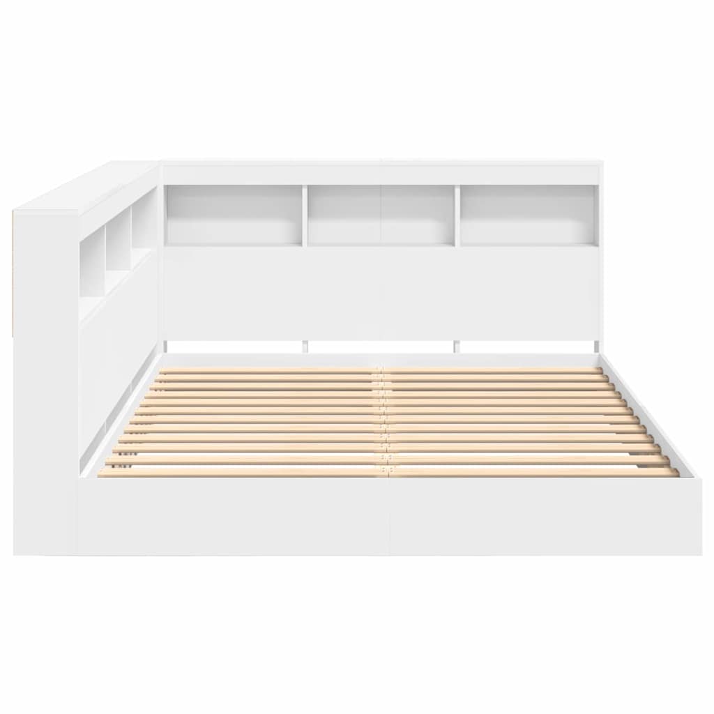 Lit Bibliothèque Blanc 150 x 200 cm Bois d'ingénierie - XIOS