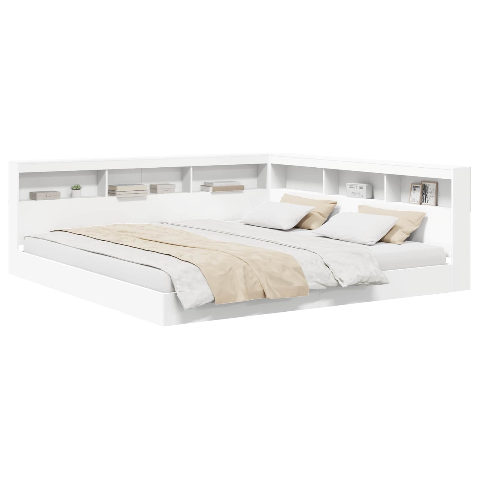 Lit Bibliothèque Blanc 180 x 200 cm Bois d'ingénierie - XIOS