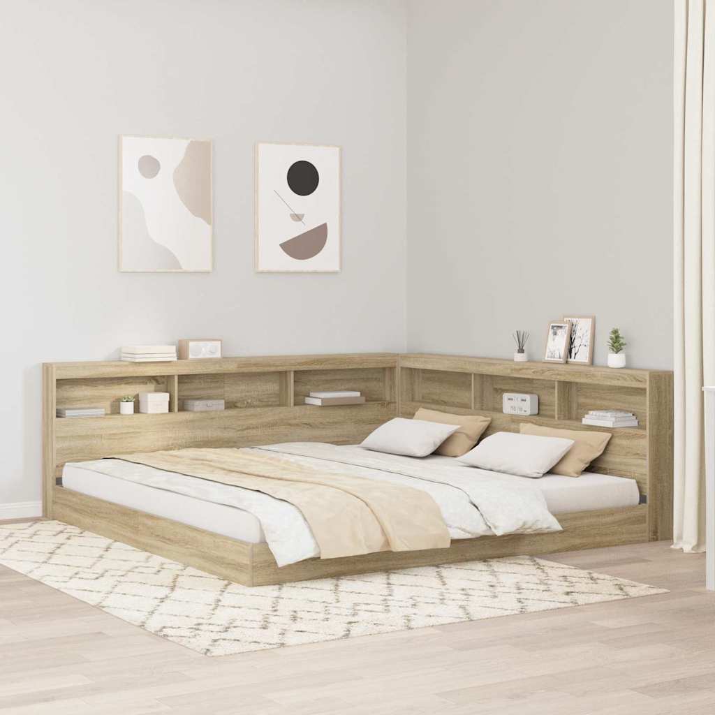 Lit Bibliothèque Chêne sonoma 180 x 200 cm Bois d'ingénierie - XIOS