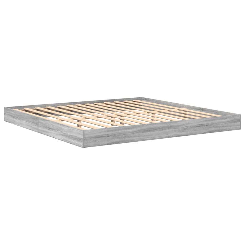 Lit Bibliothèque Sonoma gris 180 x 200 cm Bois d'ingénierie