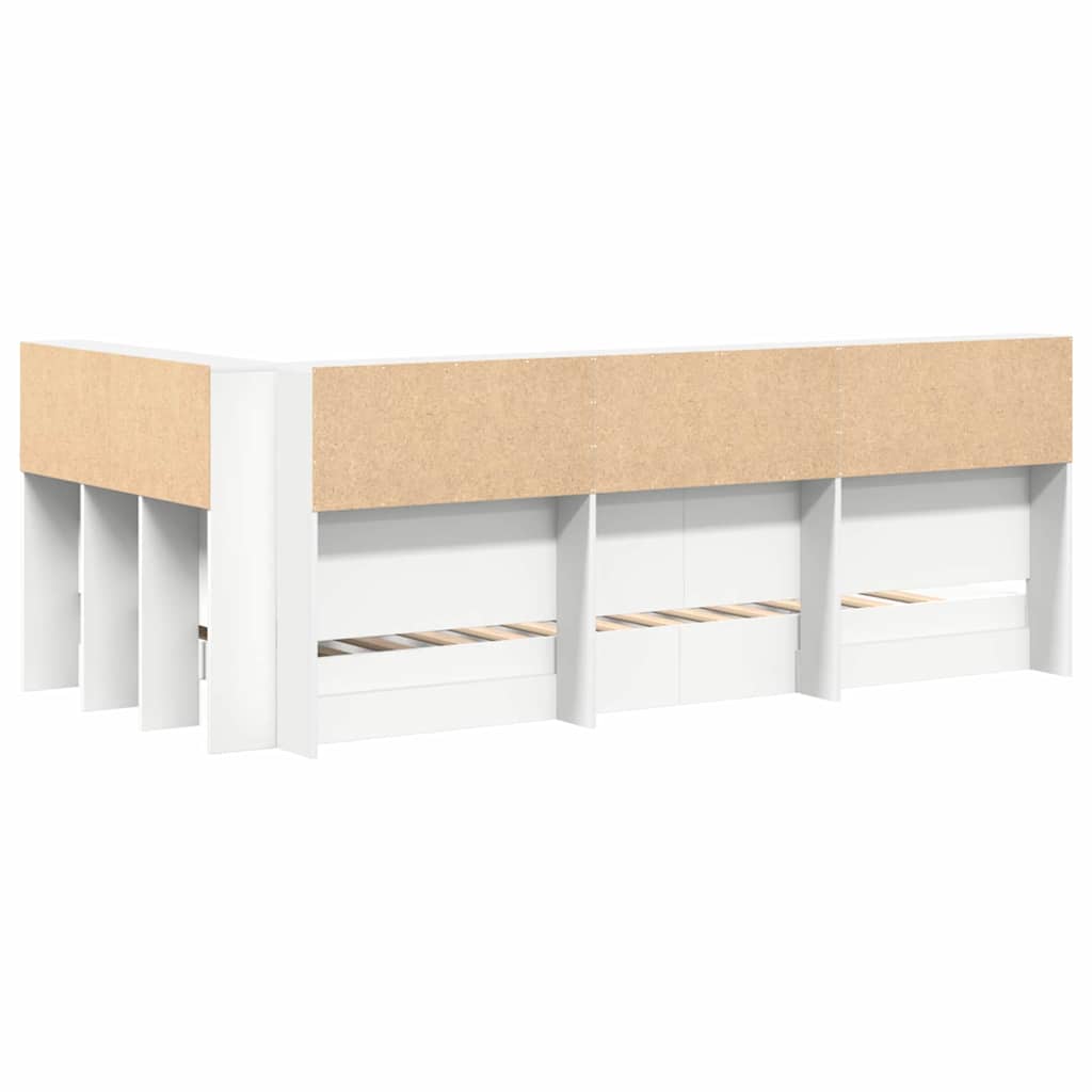 Lit Bibliothèque Blanc 90 x 190 cm Bois d'ingénierie - XIOS