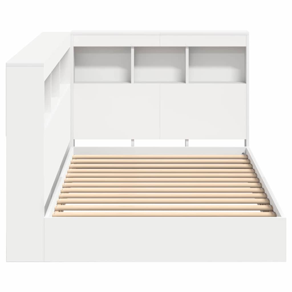 Lit Bibliothèque Blanc 90 x 190 cm Bois d'ingénierie - XIOS