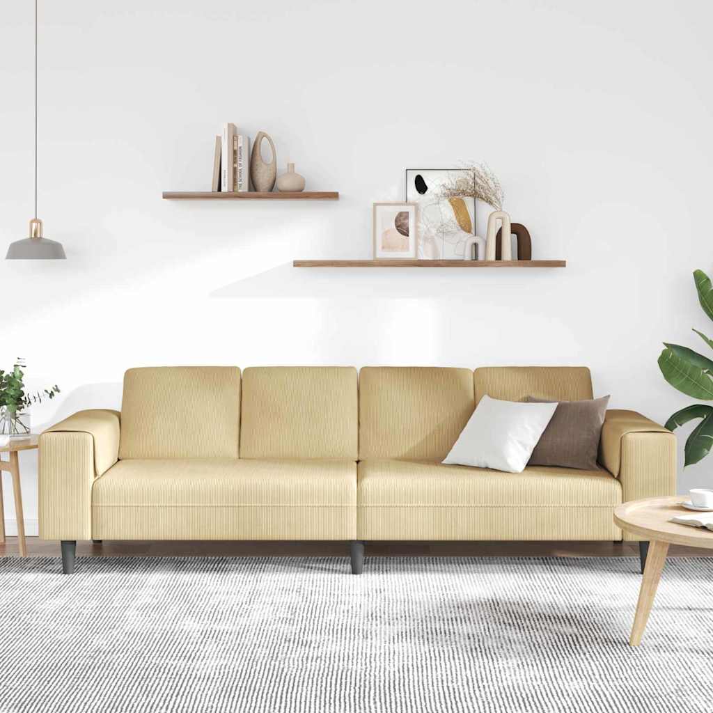 Sofa en tissu avec coussin Vert gris 208 cm Tissu en velours côtelé - XIOS