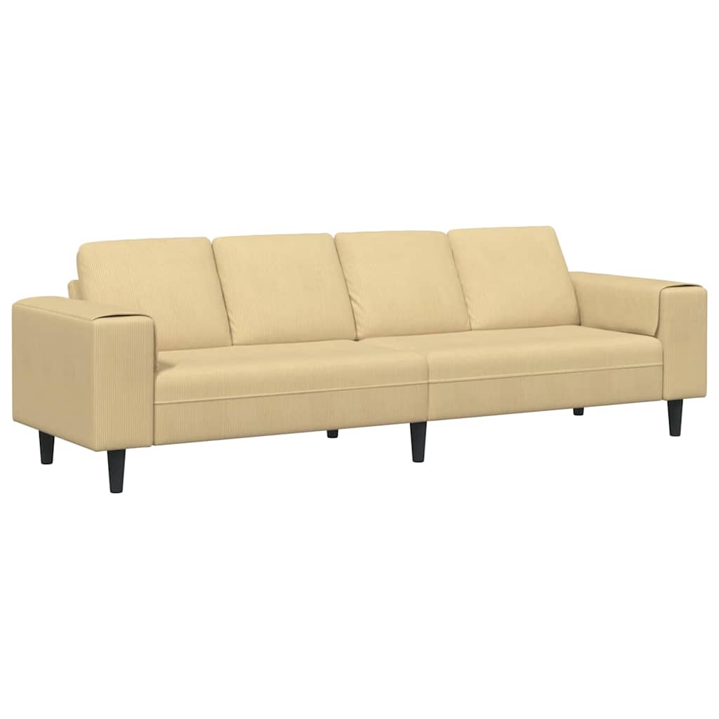 Sofa en tissu avec coussin Vert gris 208 cm Tissu en velours côtelé - XIOS