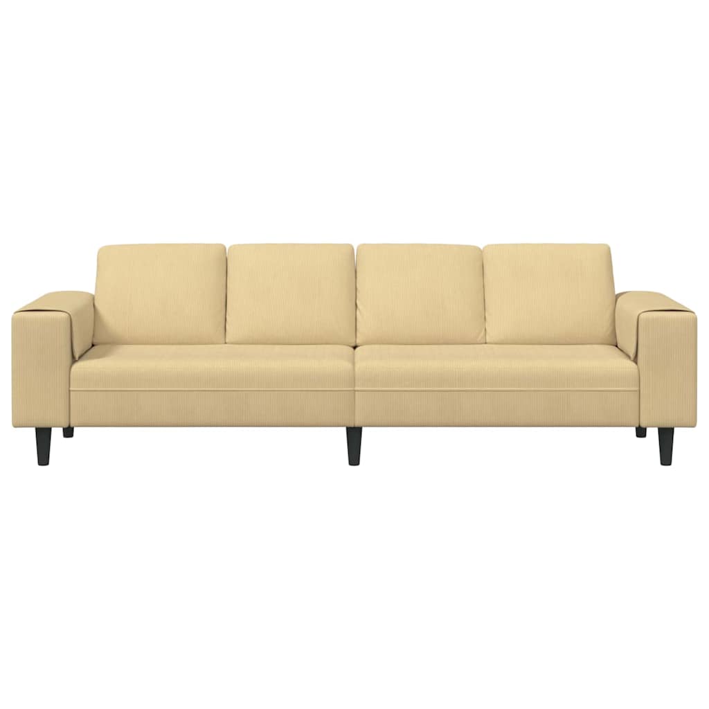 Sofa en tissu avec coussin Vert gris 208 cm Tissu en velours côtelé - XIOS
