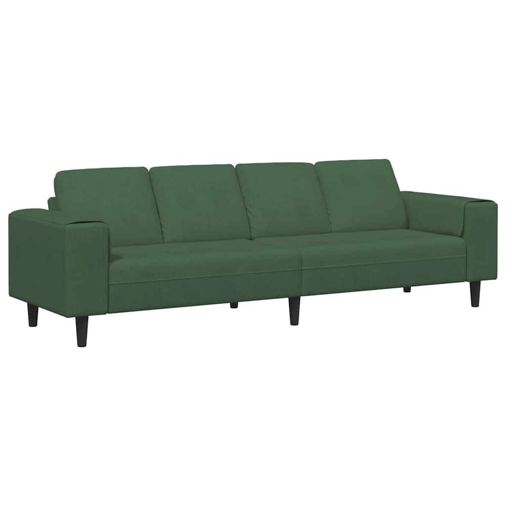 Sofa en tissu avec coussin Vert foncé 208 cm Tissu en velours côtelé - XIOS