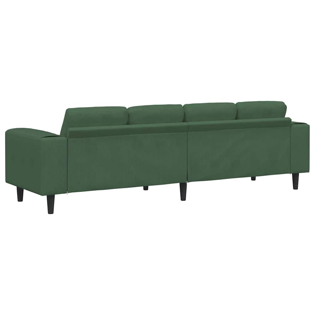 Sofa en tissu avec coussin Vert foncé 208 cm Tissu en velours côtelé - XIOS