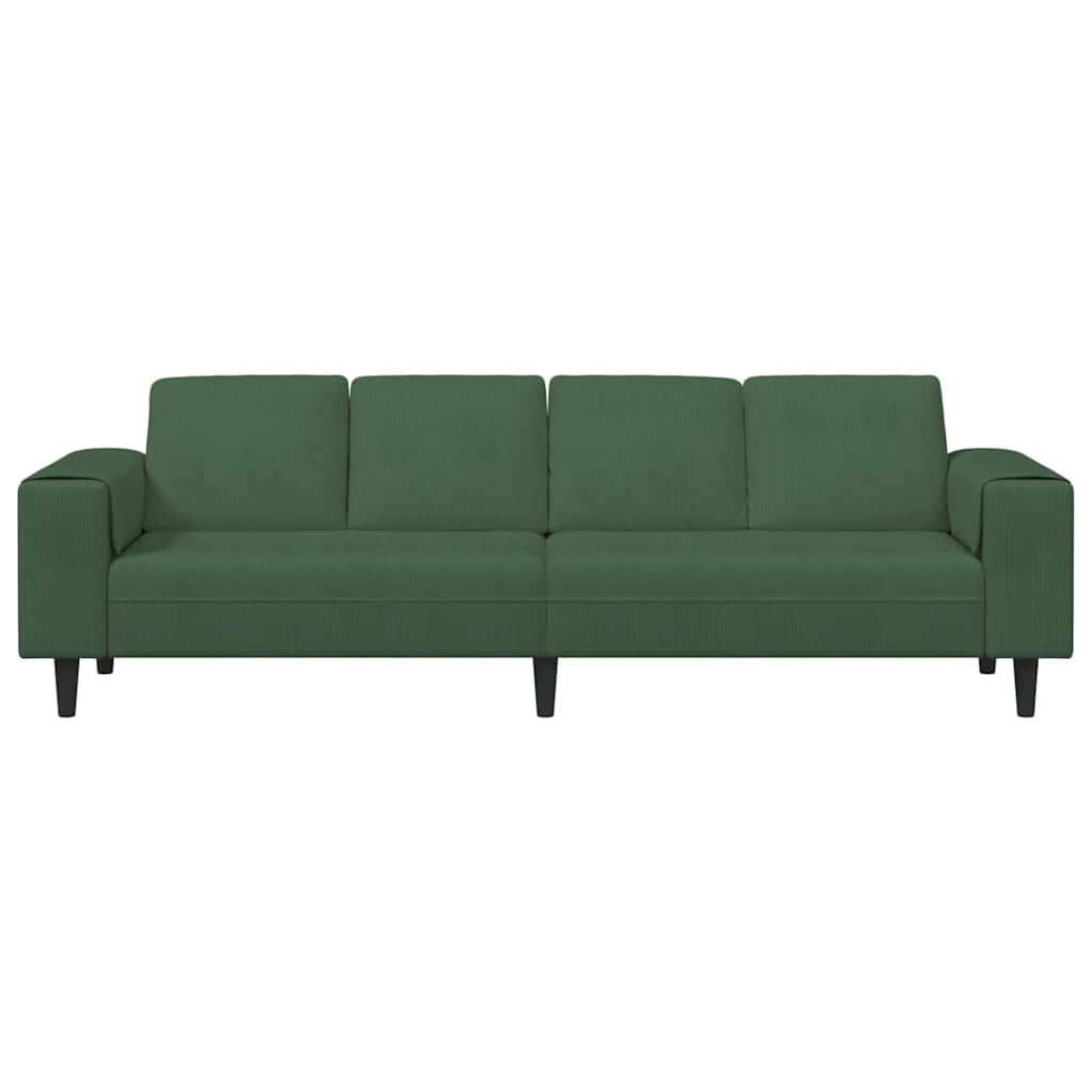 Sofa en tissu avec coussin Vert foncé 208 cm Tissu en velours côtelé - XIOS