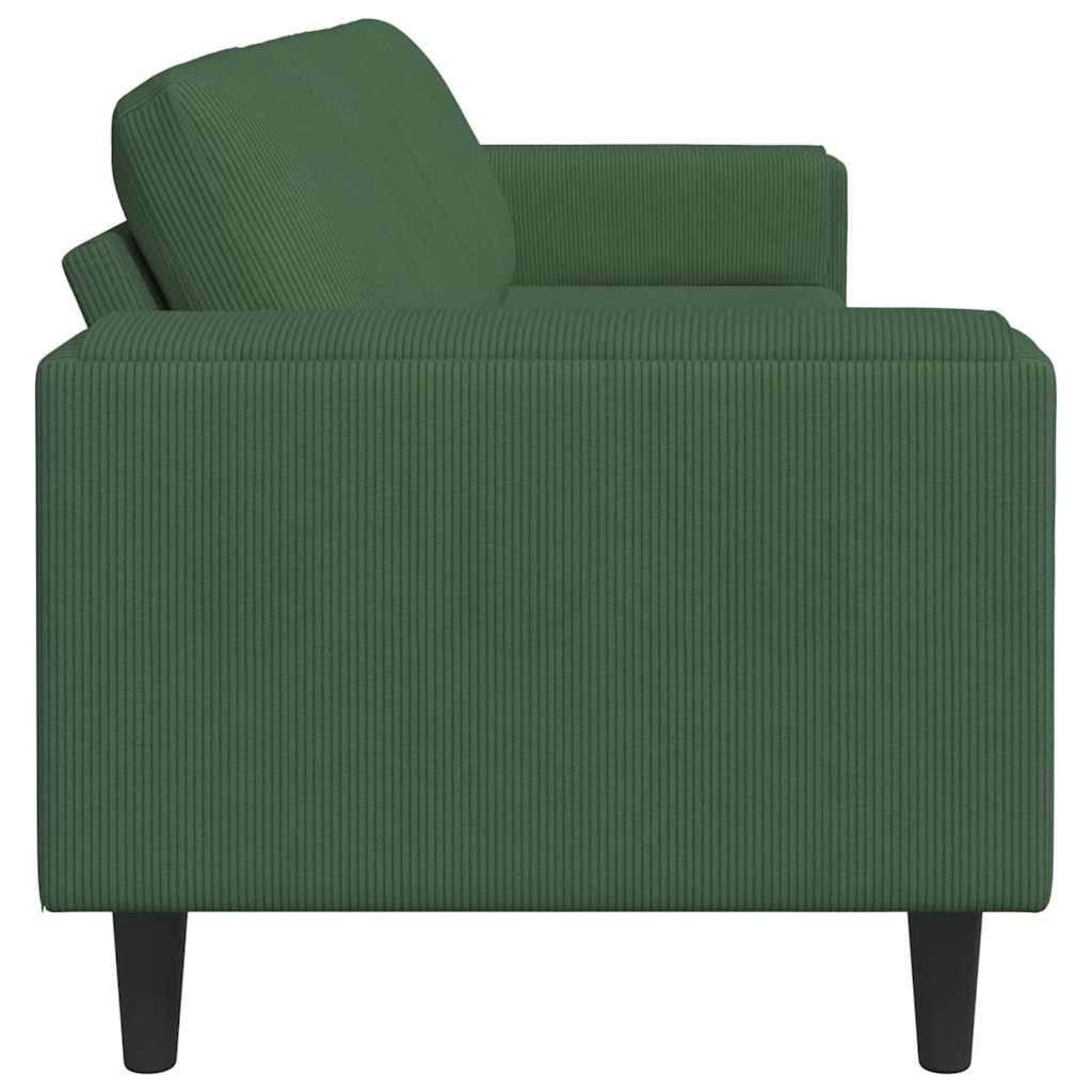 Sofa en tissu avec coussin Vert foncé 208 cm Tissu en velours côtelé - XIOS