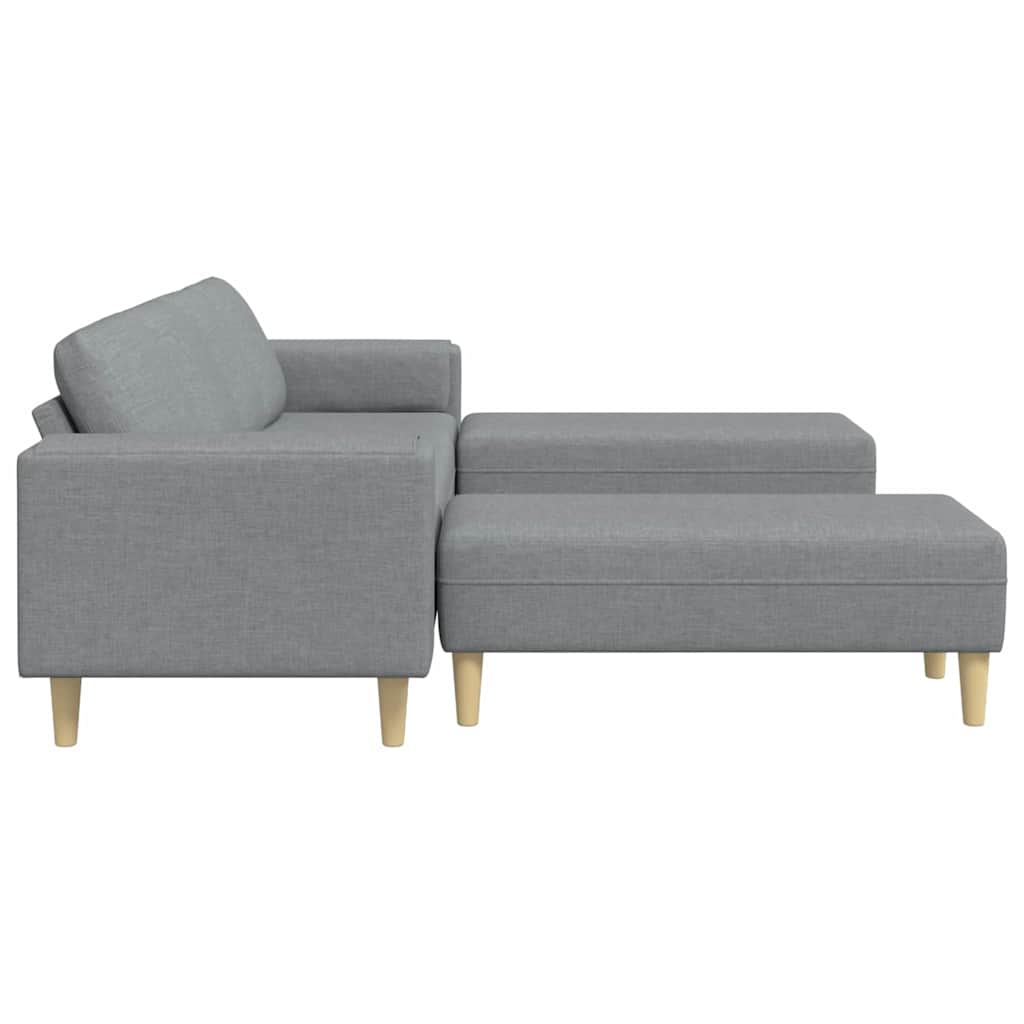 Ensemble de Canapés 3 pcs Gris clair tissu - XIOS