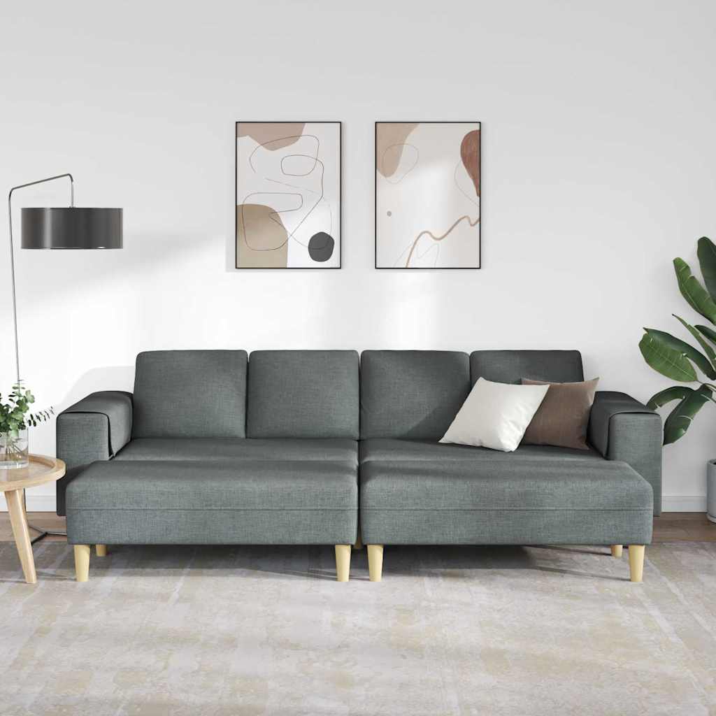 Ensemble de Canapés 3 pcs Gris foncé tissu - XIOS