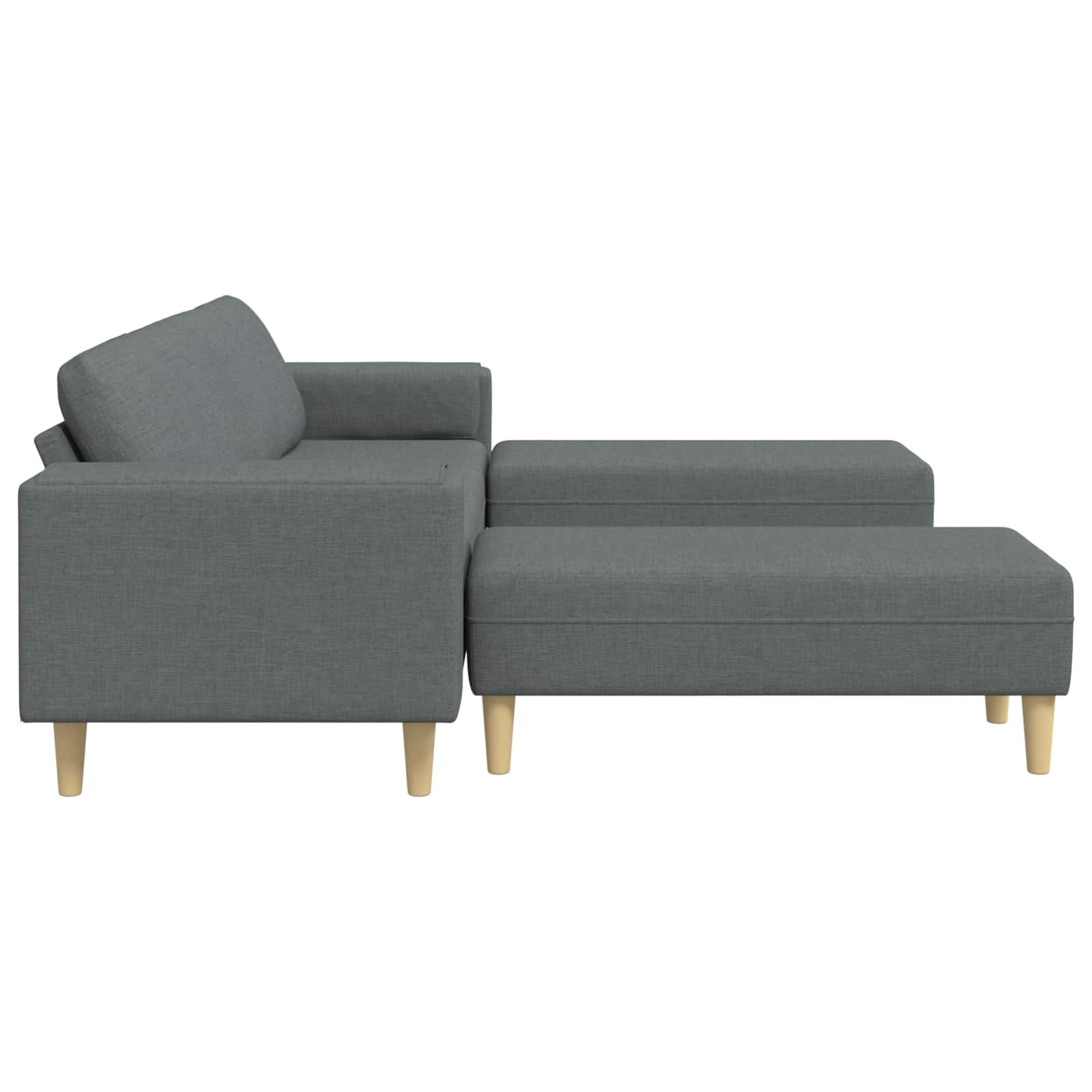 Canapé de salon 3 pcs Gris foncé Polyester - XIOS