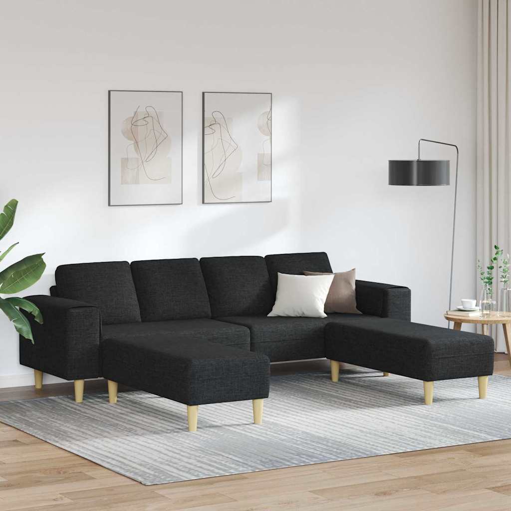 Ensemble de Canapés 3 pcs Noir tissu - XIOS