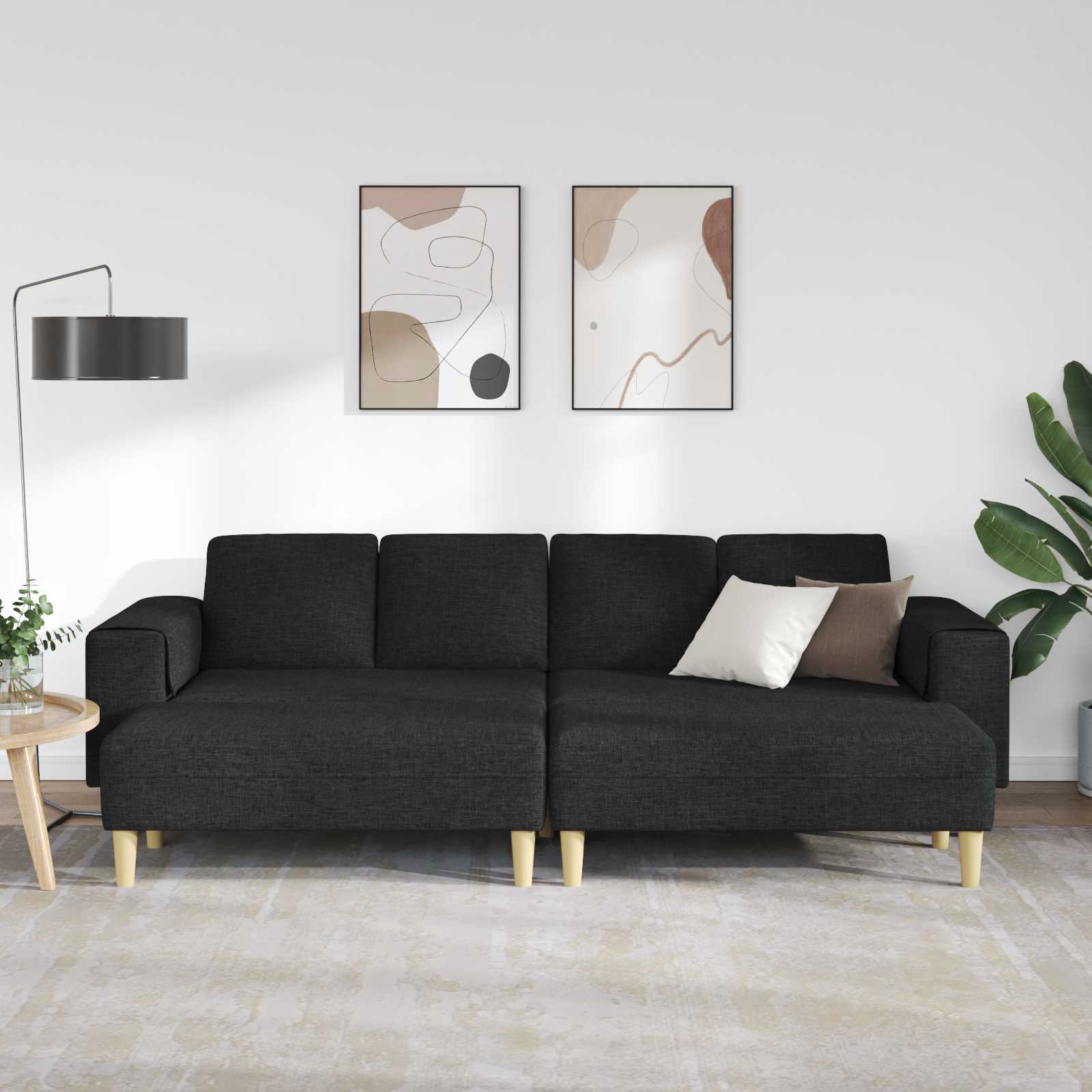 Canapé de salon 3 pcs Noir Polyester - XIOS