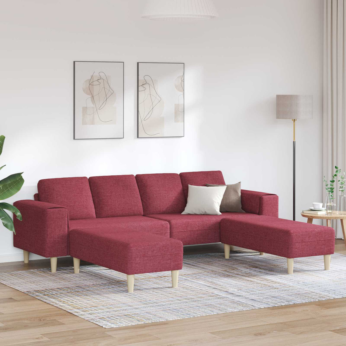 Canapé de salon 3 pc Bordeaux Polyester