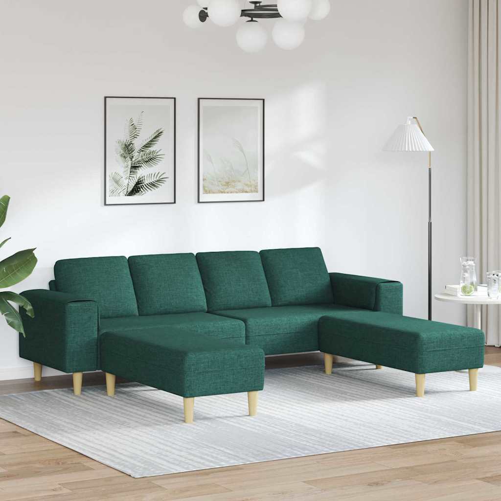 Ensemble de Canapés 3 pcs Vert foncé tissu - XIOS