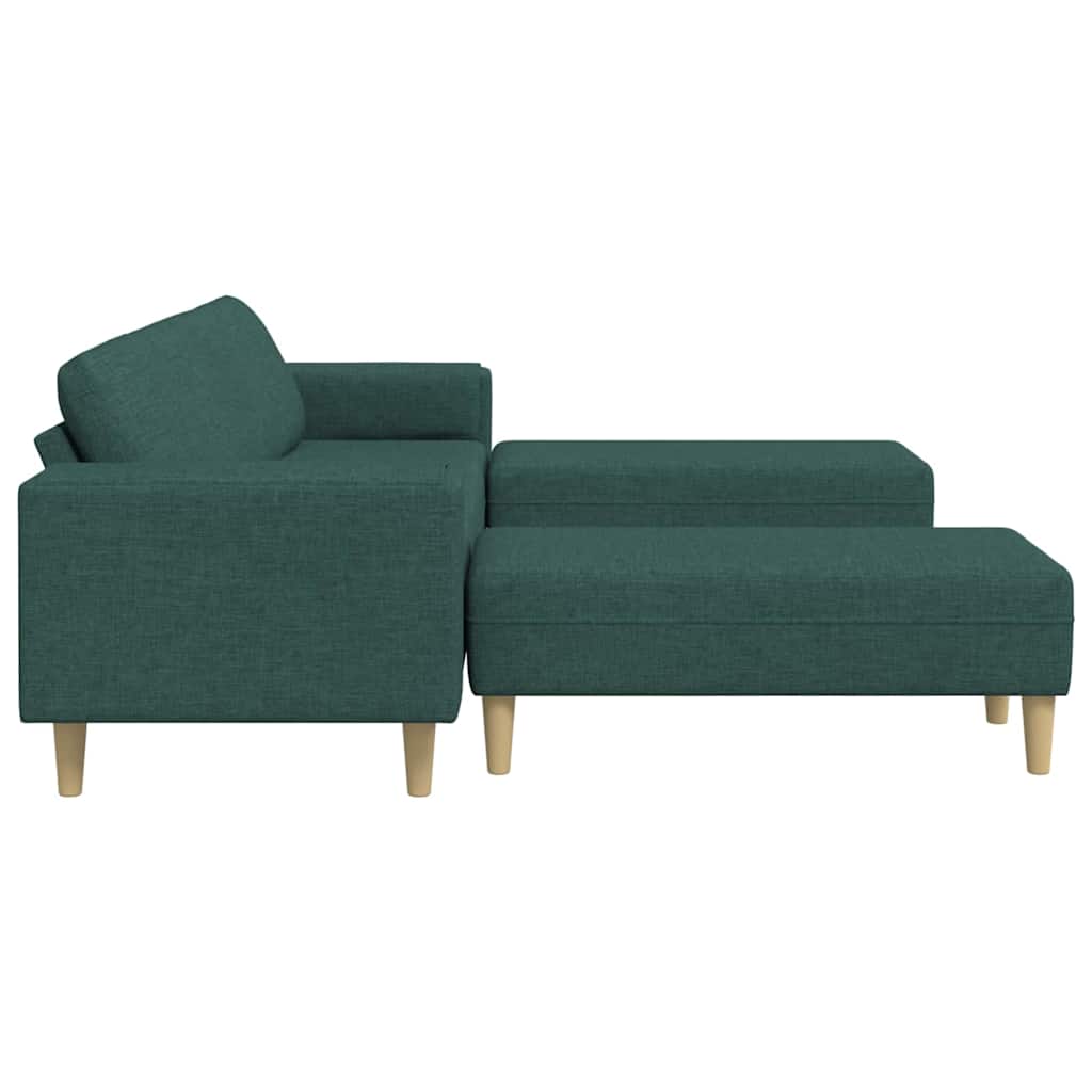 Ensemble de Canapés 3 pcs Vert foncé tissu - XIOS
