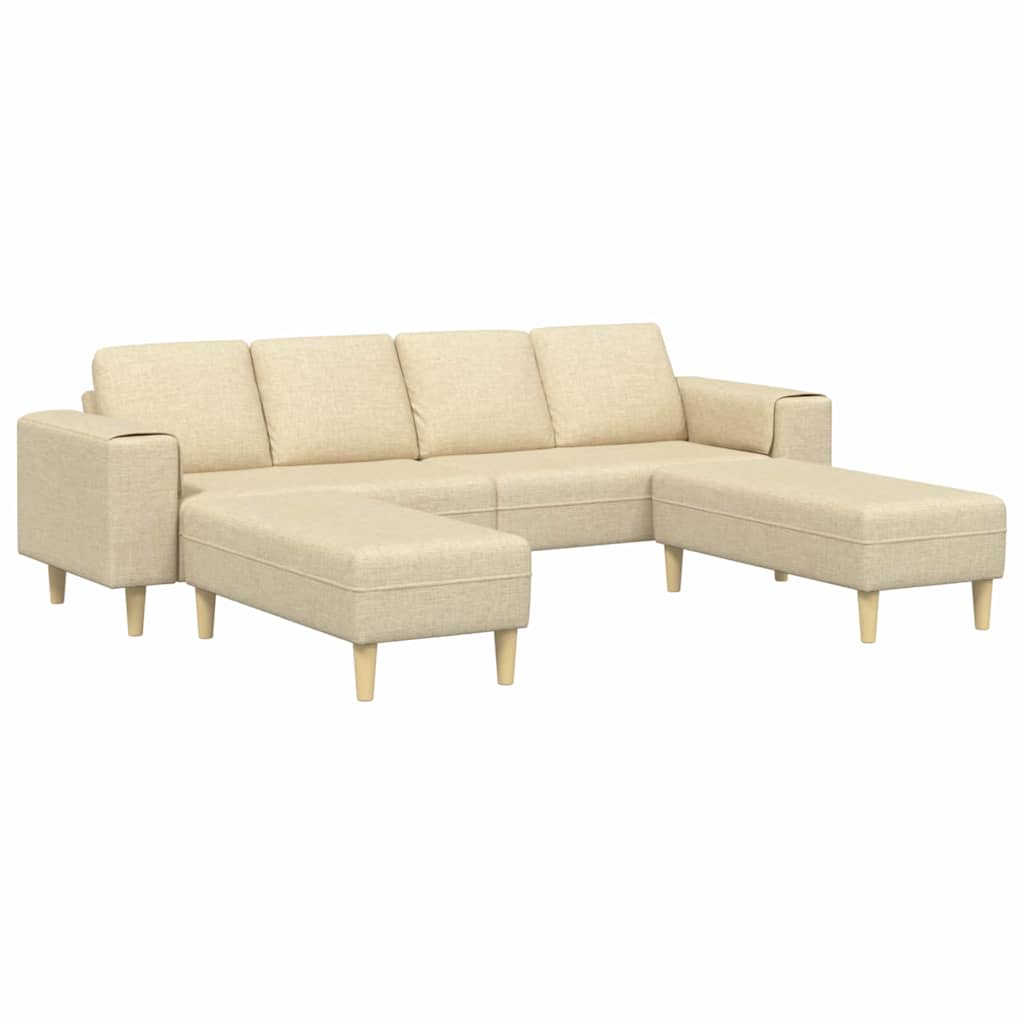 Ensemble de Canapés 3 pcs Crème tissu