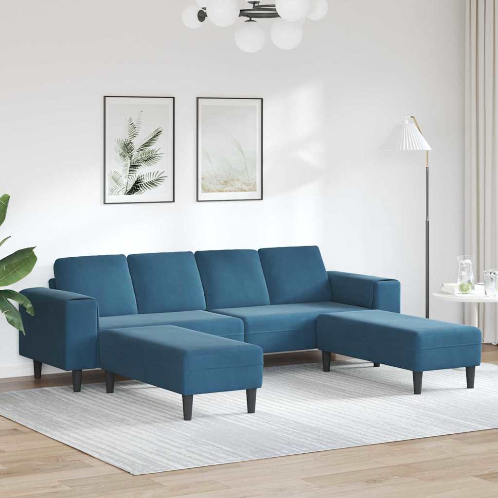 Ensemble de Canapés 3 pcs Bleu Velours - XIOS