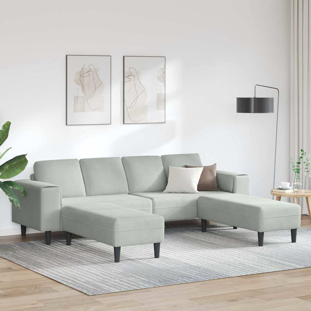 Ensemble de Canapés 3 pcs Gris clair Velours - XIOS