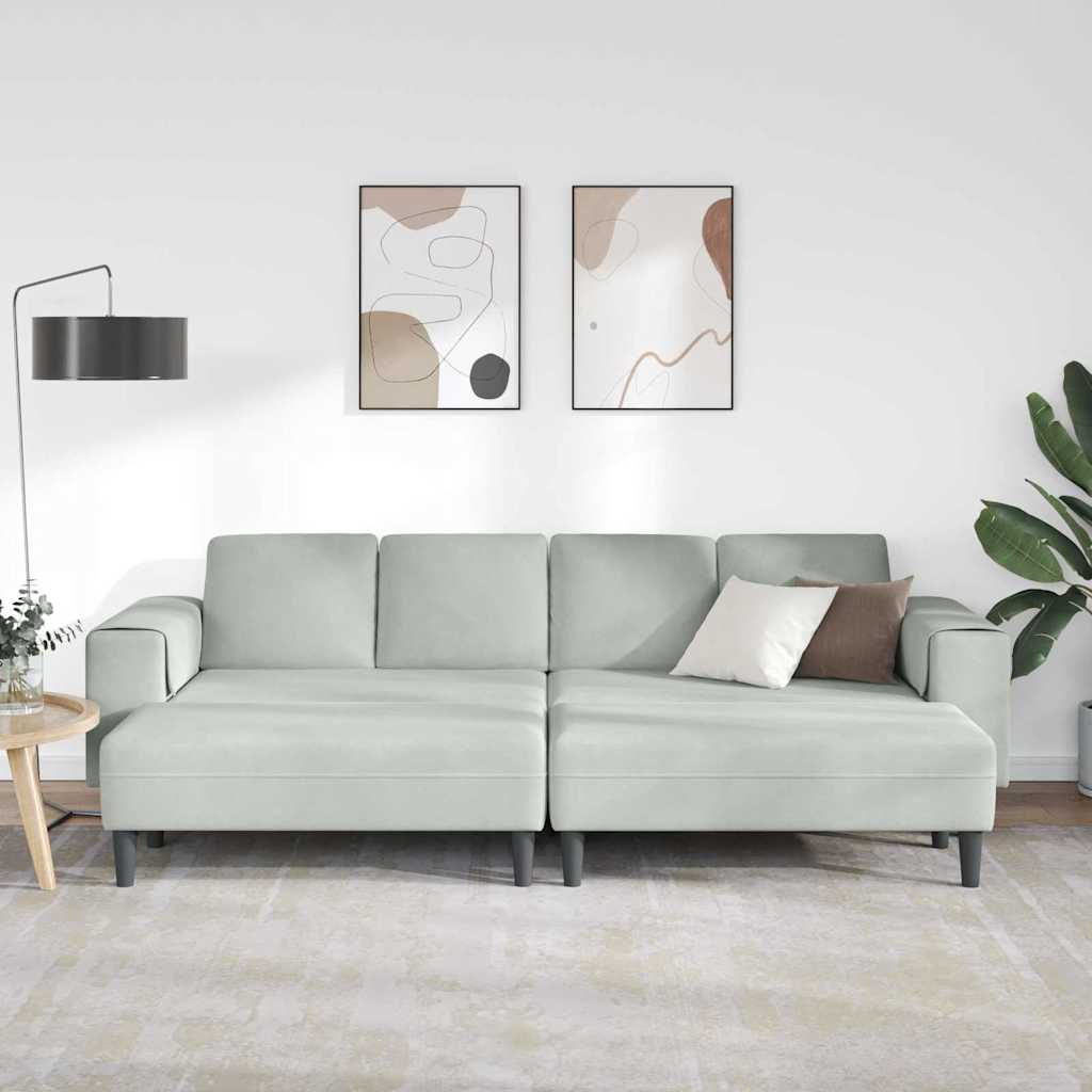 Ensemble de Canapés 3 pcs Gris clair Velours - XIOS