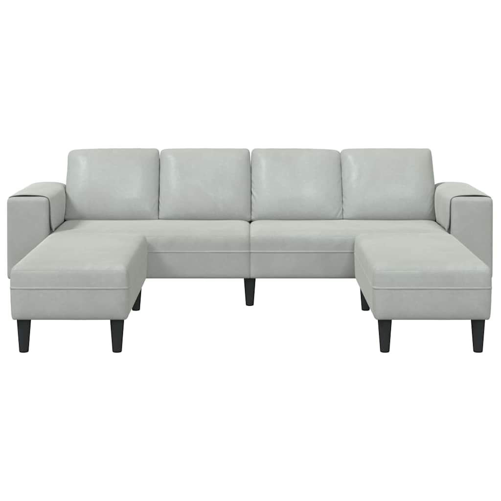Ensemble de Canapés 3 pcs Gris clair Velours - XIOS