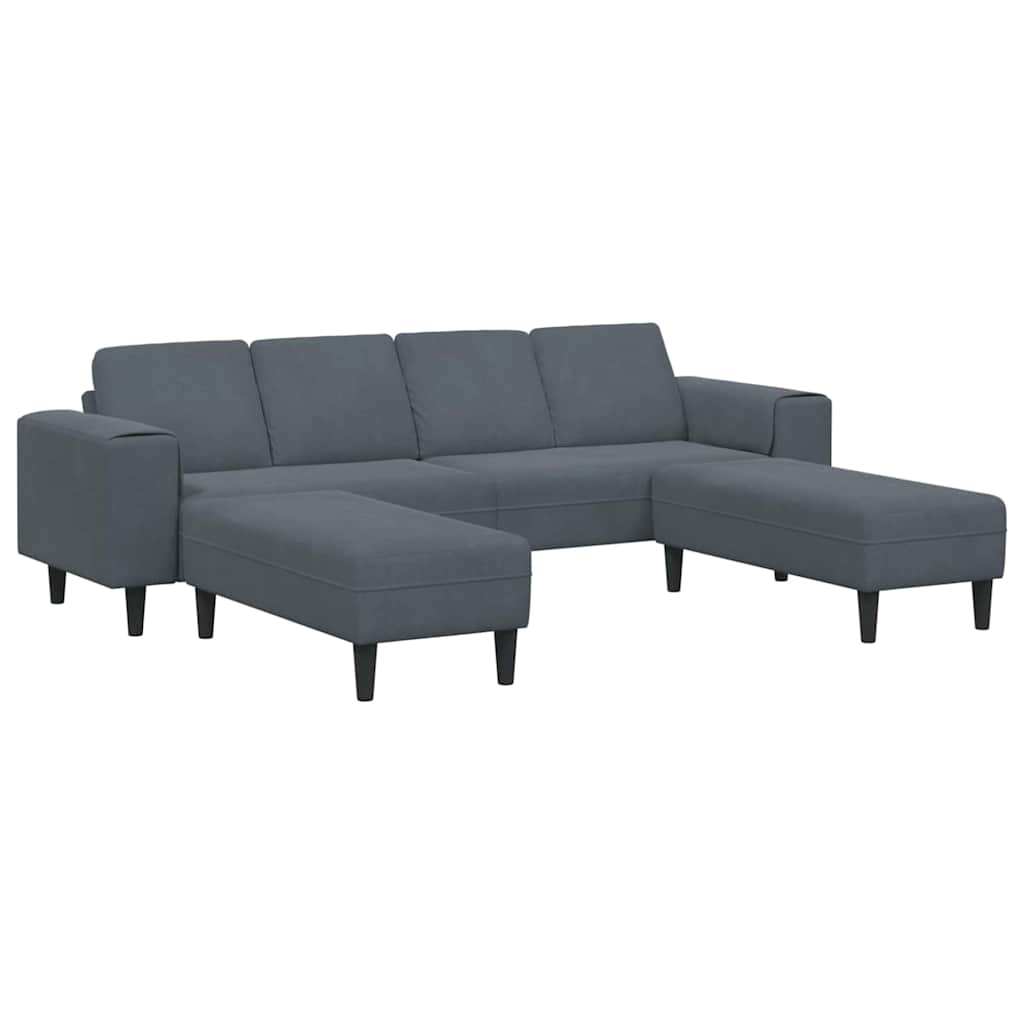 Ensemble de Canapés 3 pcs Gris foncé Velours