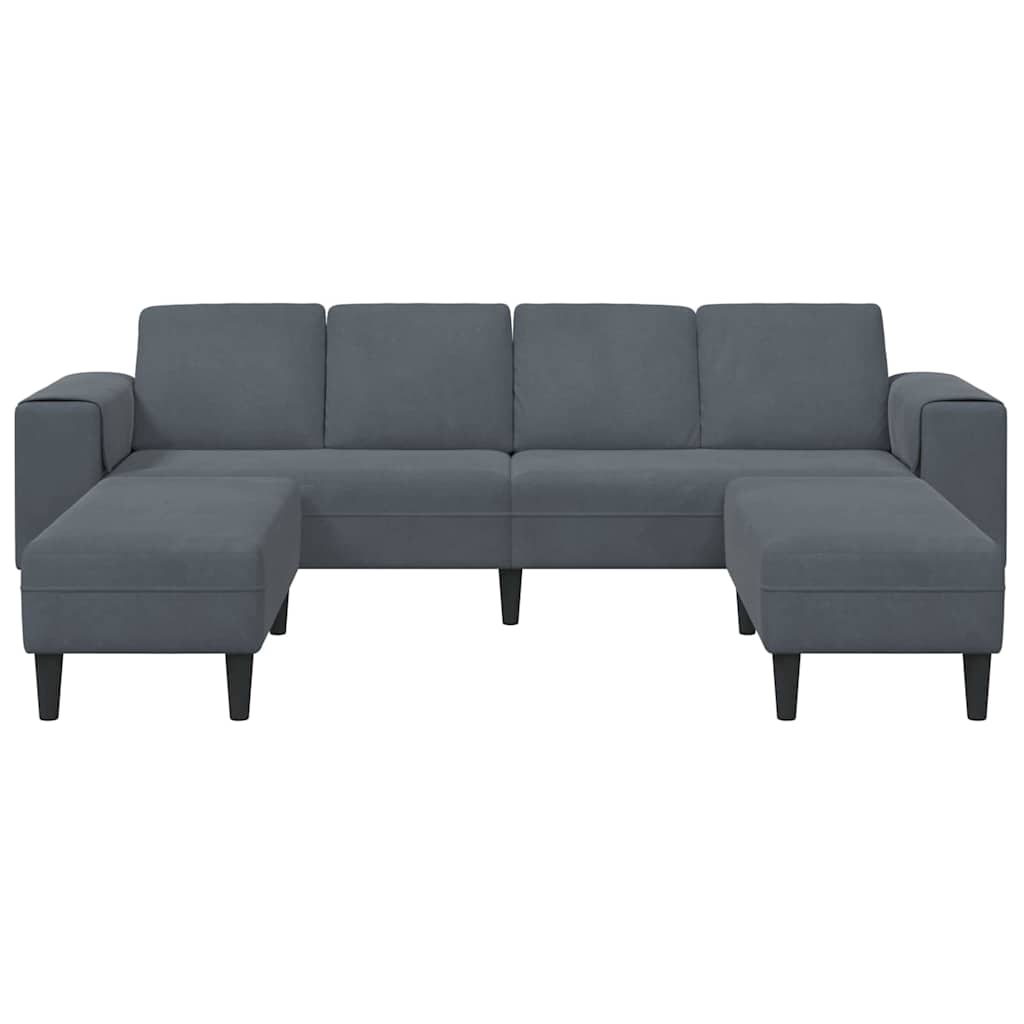 Ensemble de Canapés 3 pcs Gris foncé Velours - XIOS