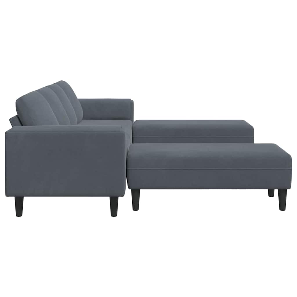 Ensemble de Canapés 3 pcs Gris foncé Velours - XIOS
