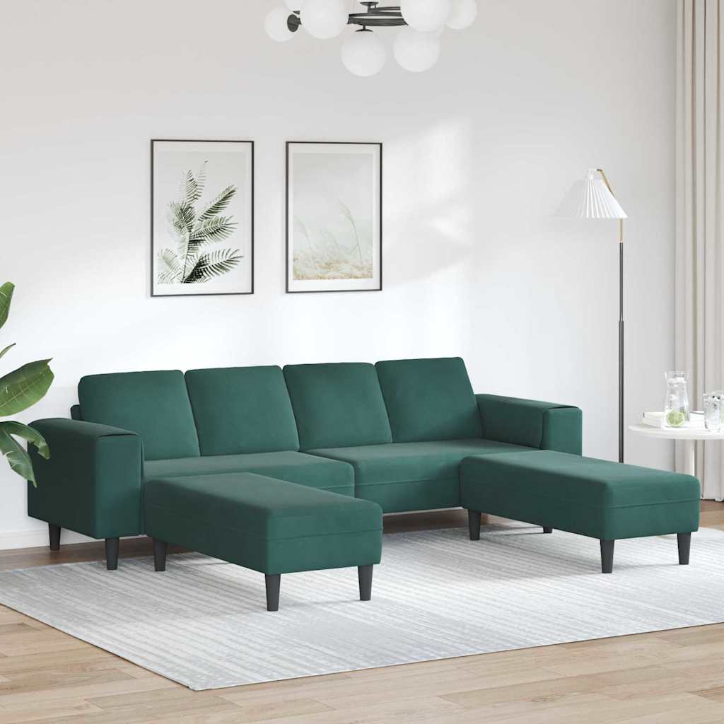 Ensemble de Canapés 3 pcs Vert foncé Velours - XIOS