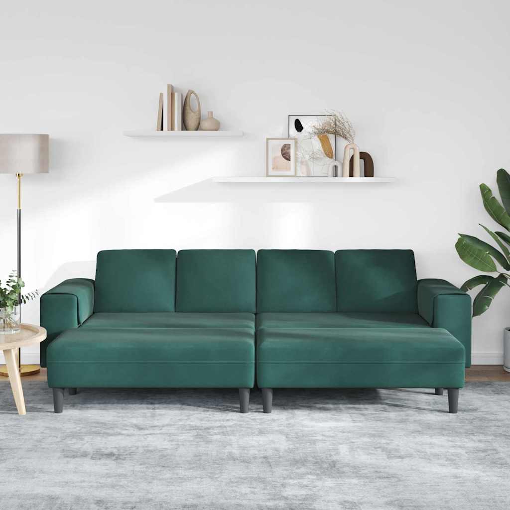 Ensemble de Canapés 3 pcs Vert foncé Velours - XIOS
