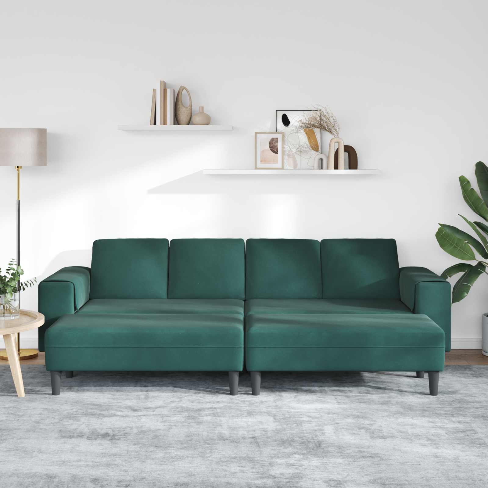 Canapé de salon 3 pcs Vert foncé 250 x 188 x 76 cm