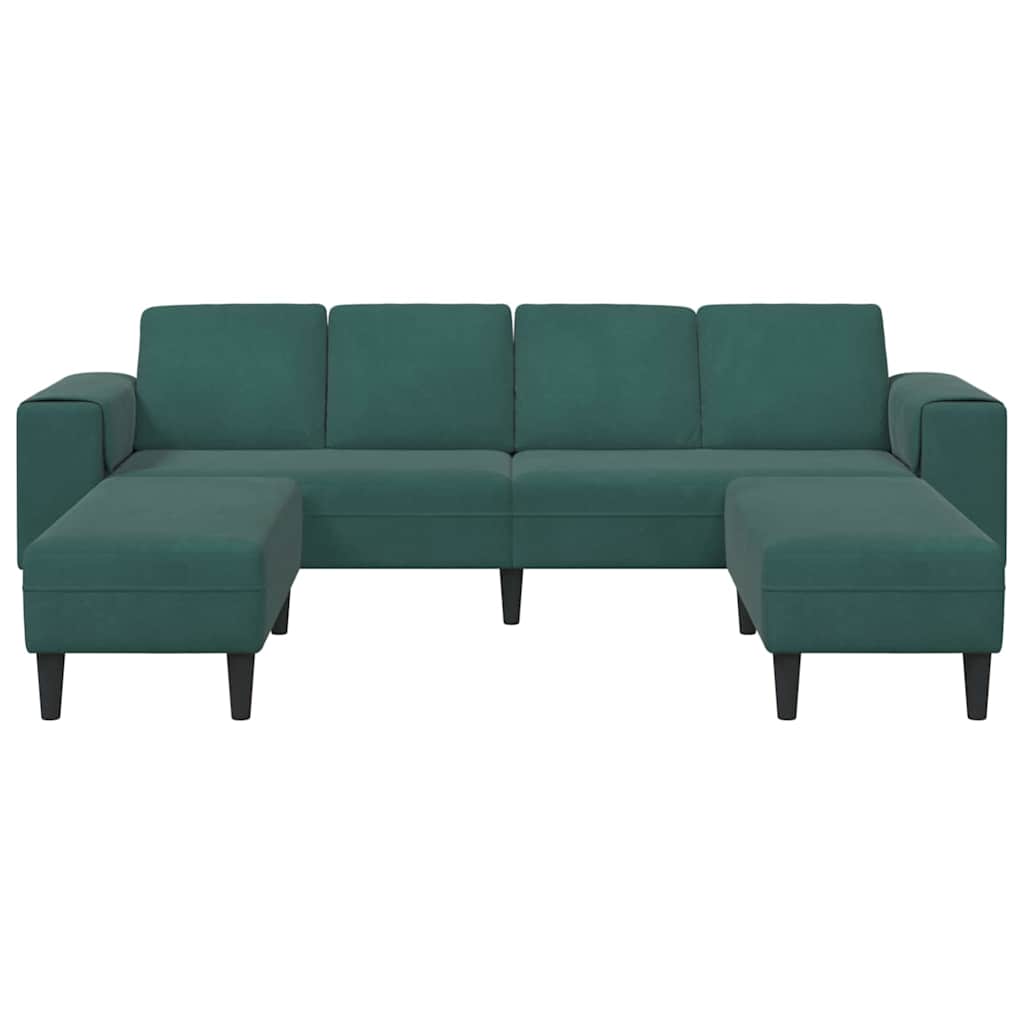 Ensemble de Canapés 3 pcs Vert foncé Velours - XIOS