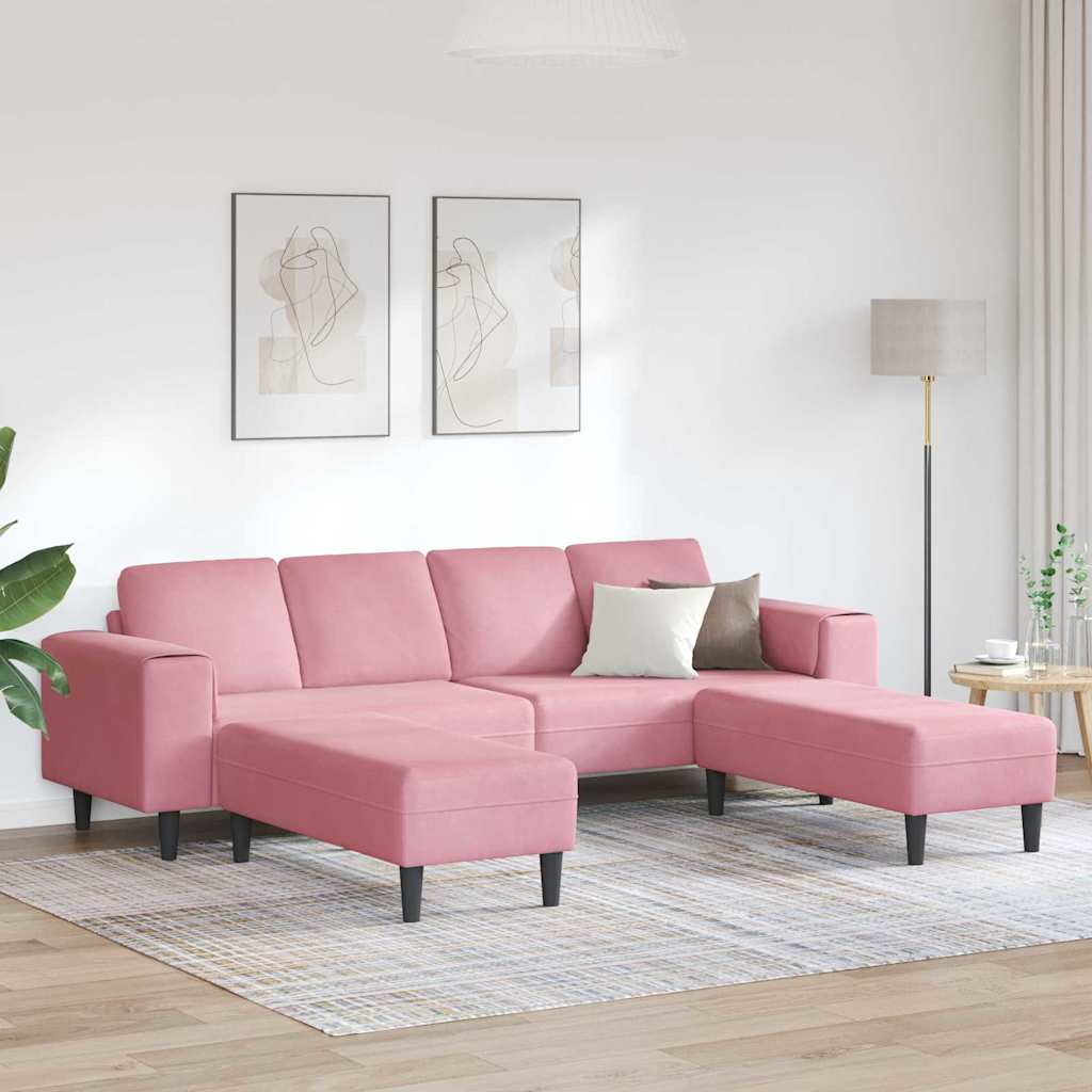 Ensemble de Canapés 3 pcs Rose Velours - XIOS