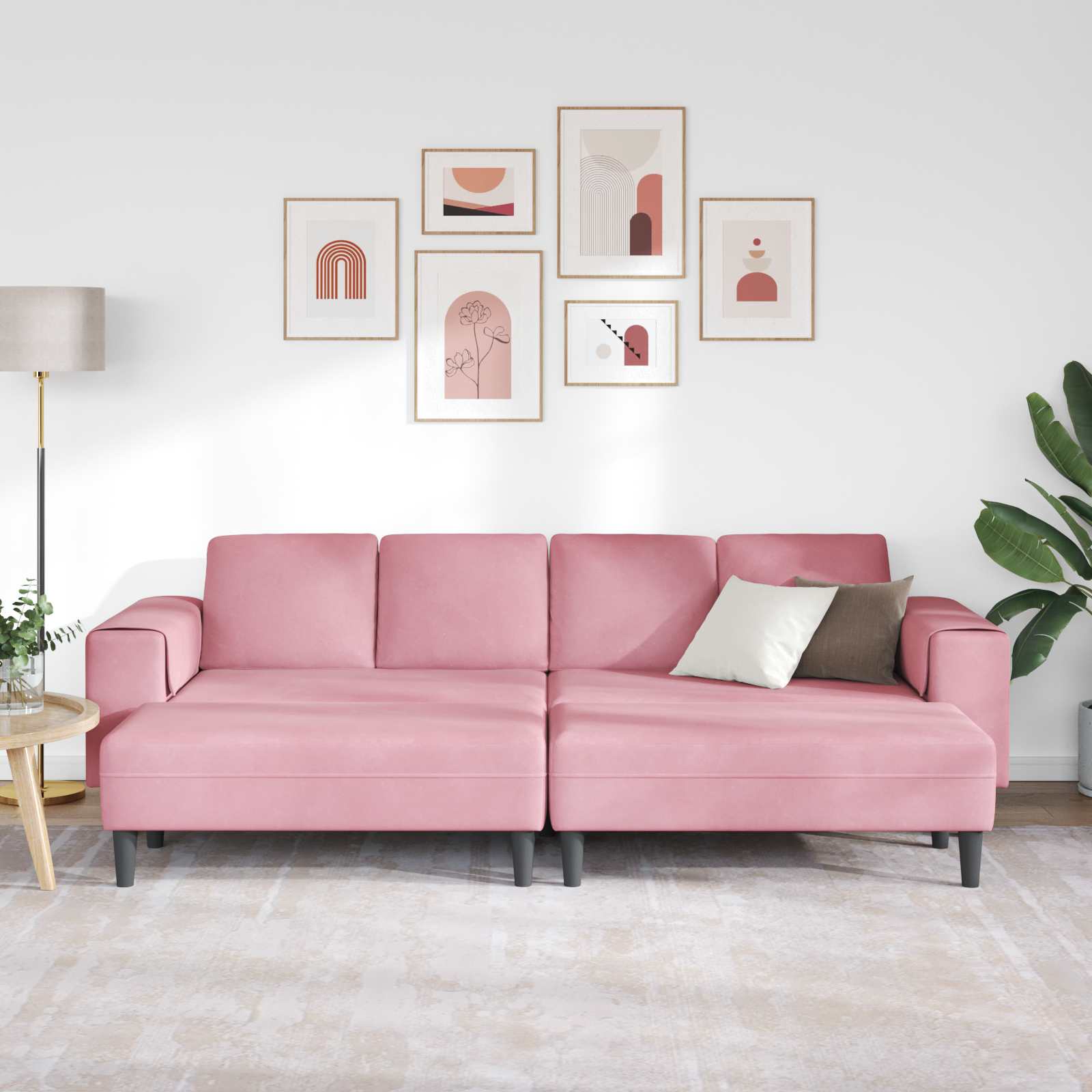 Canapé de salon 3 pcs Rose 250 x 188 x 76 cm