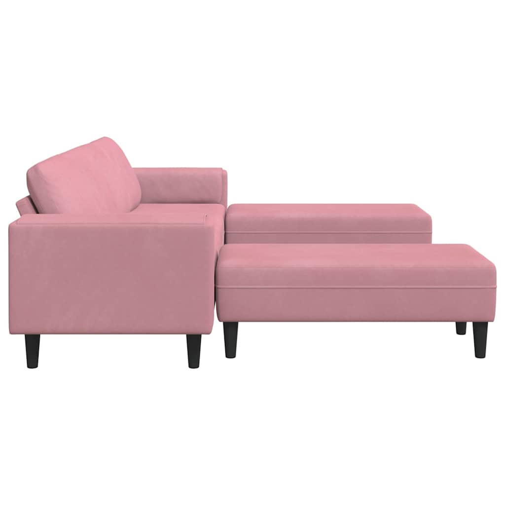 Ensemble de Canapés 3 pcs Rose Velours - XIOS