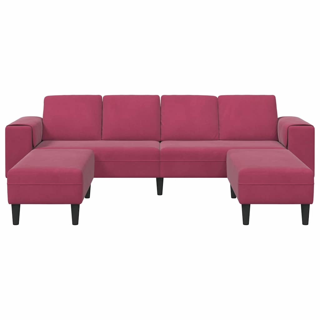 Ensemble de Canapés 3 pcs Rouge bordeaux Velours - XIOS