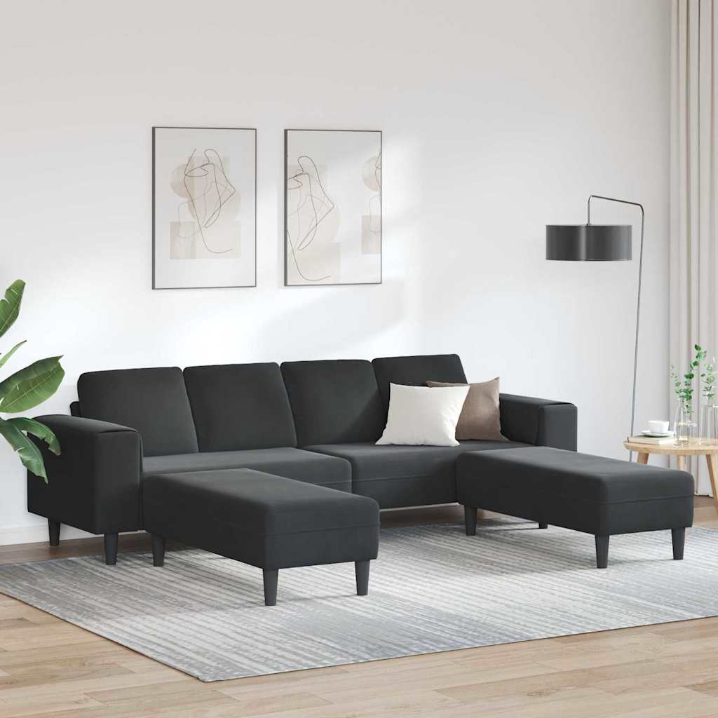 Ensemble de Canapés 3 pcs Noir Velours - XIOS