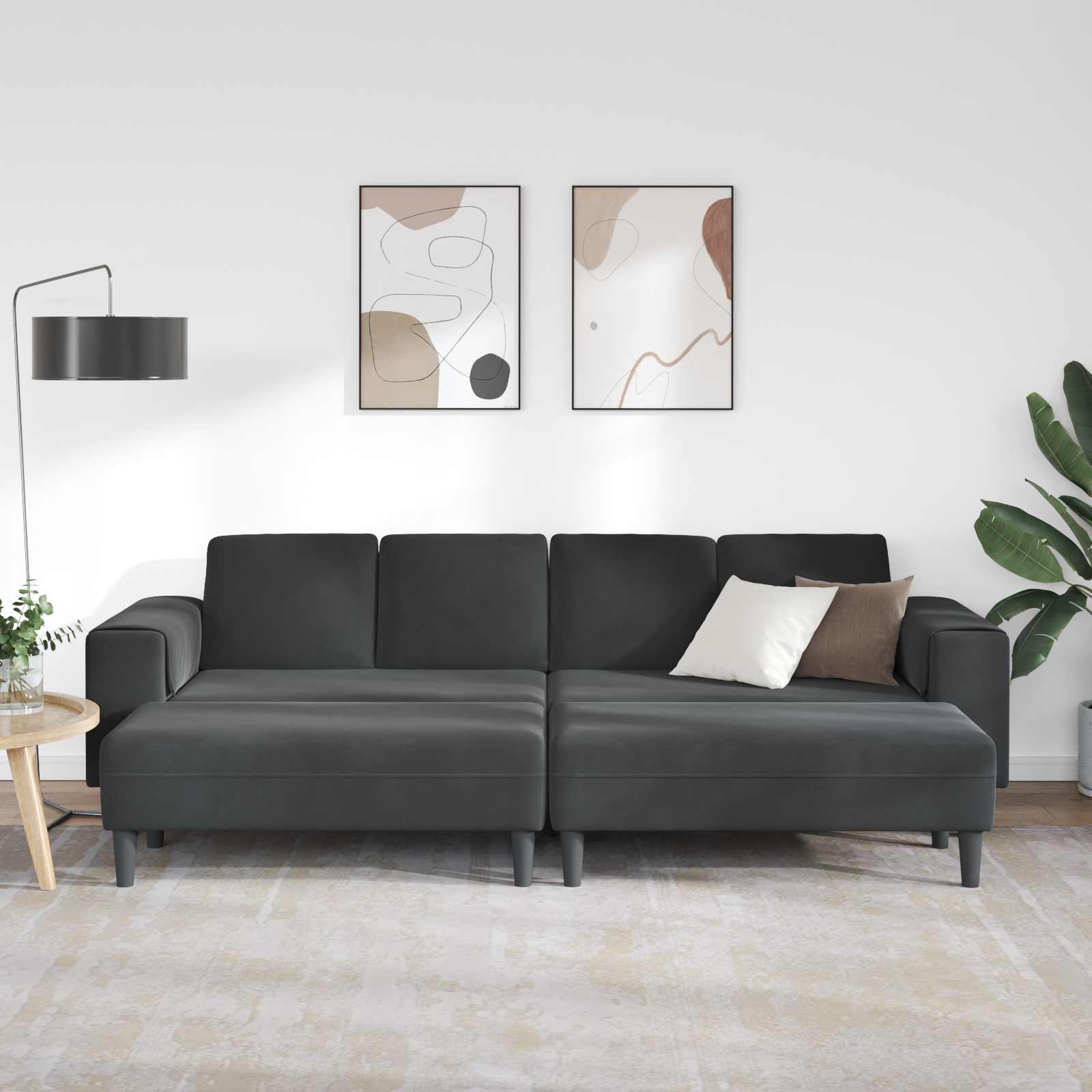Canapé de salon 3 pcs Noir 250 x 188 x 76 cm - XIOS