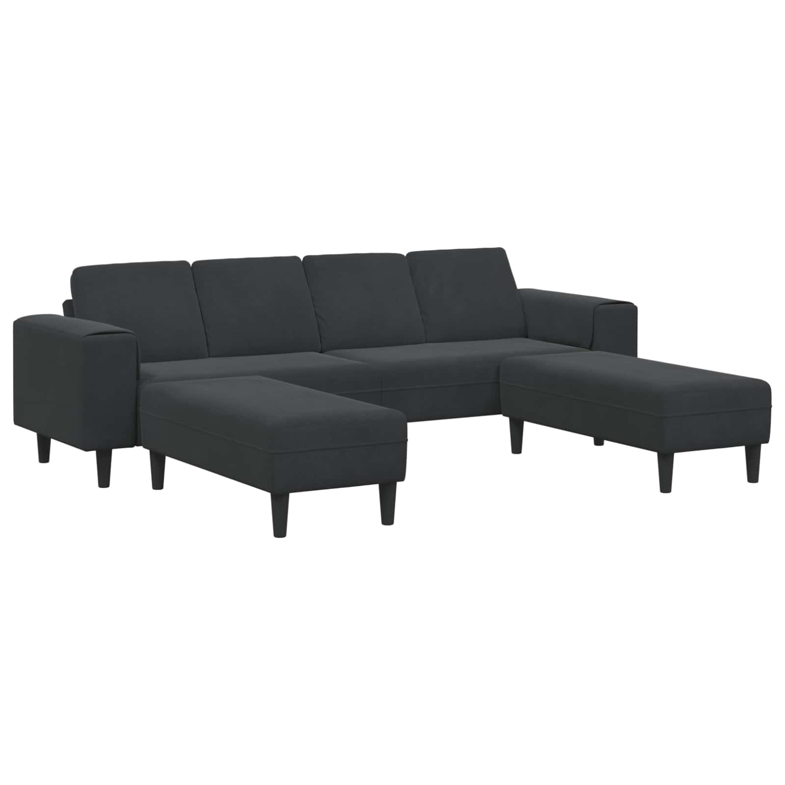 Canapé de salon 3 pcs Noir 250 x 188 x 76 cm - XIOS