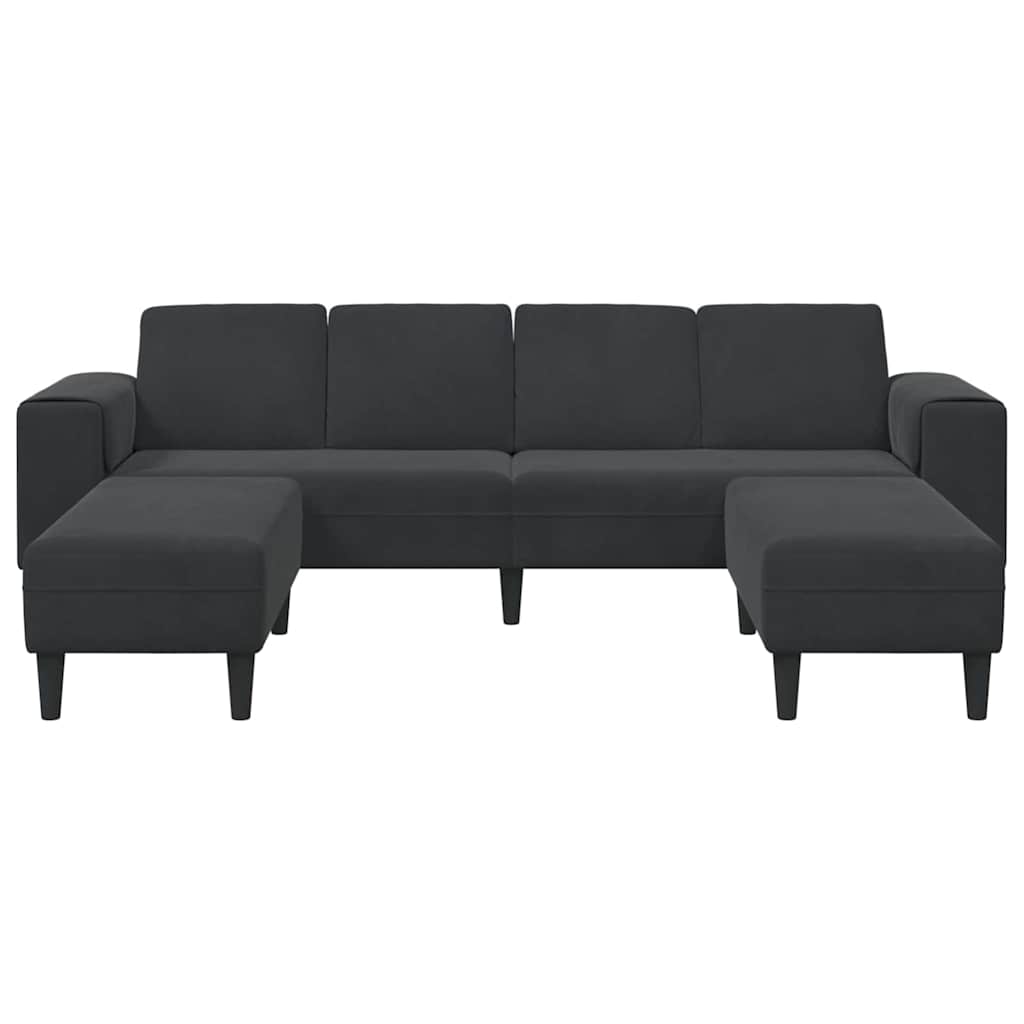 Ensemble de Canapés 3 pcs Noir Velours - XIOS