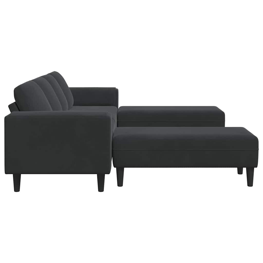 Ensemble de Canapés 3 pcs Noir Velours - XIOS