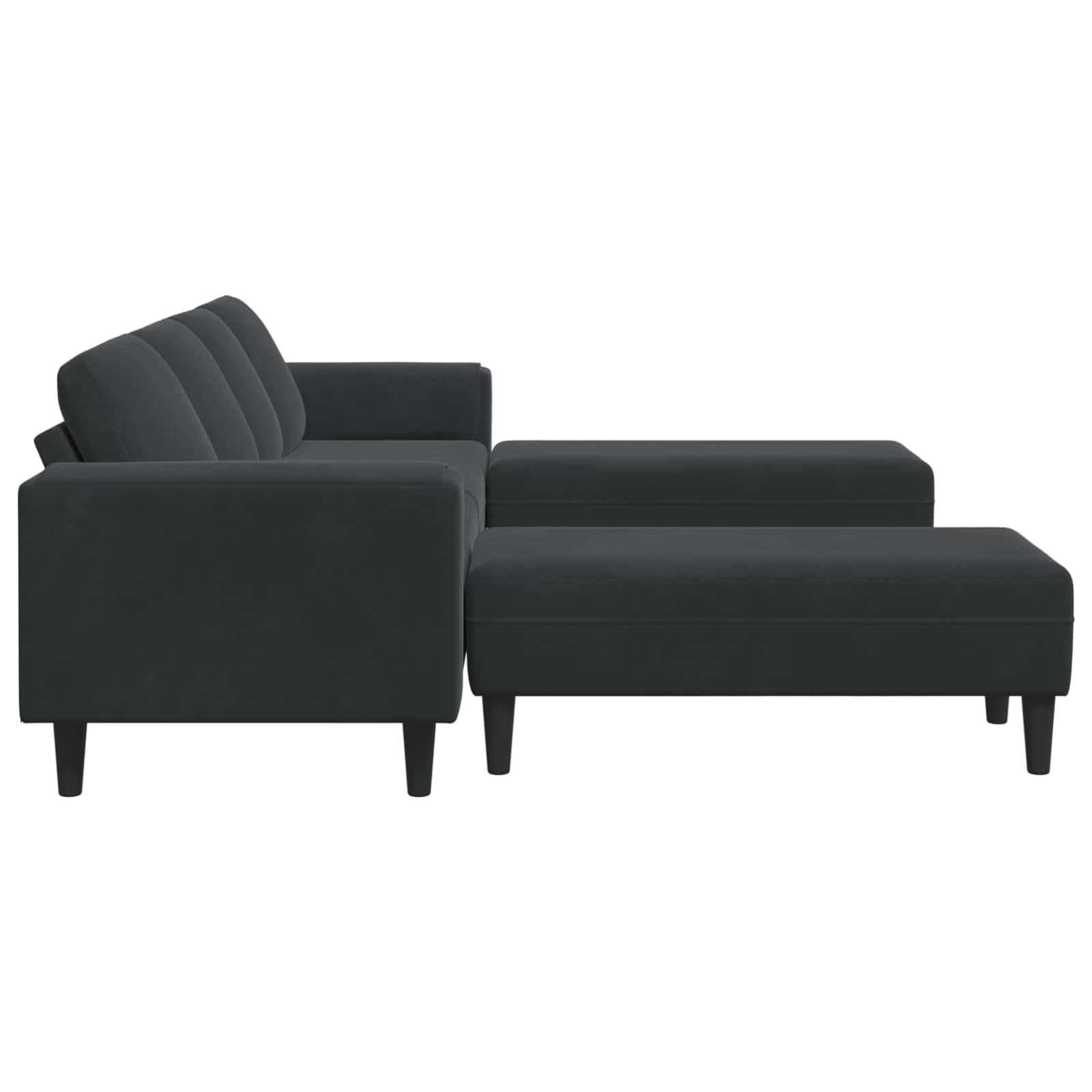 Canapé de salon 3 pcs Noir 250 x 188 x 76 cm - XIOS