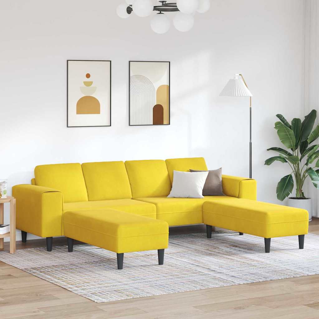 Ensemble de Canapés 3 pcs Jaune Velours - XIOS