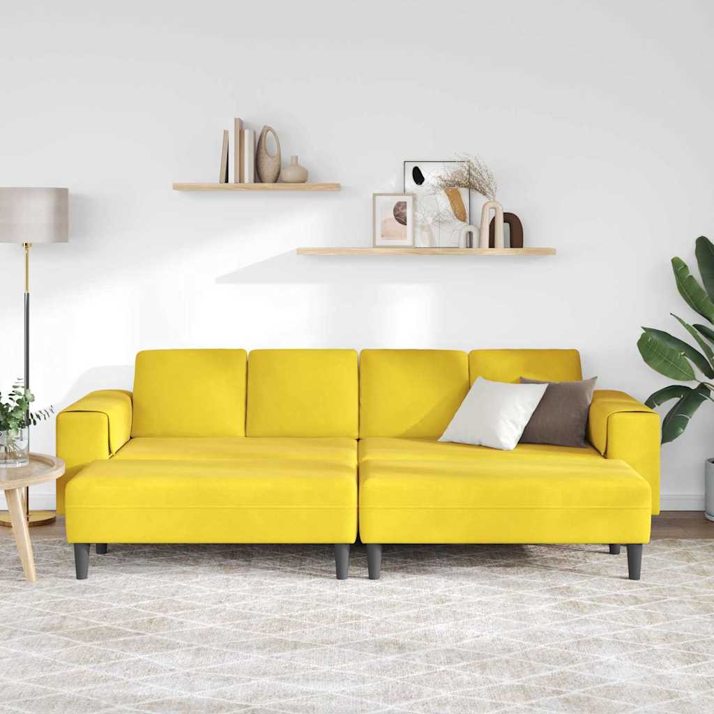 Ensemble de Canapés 3 pcs Jaune Velours - XIOS