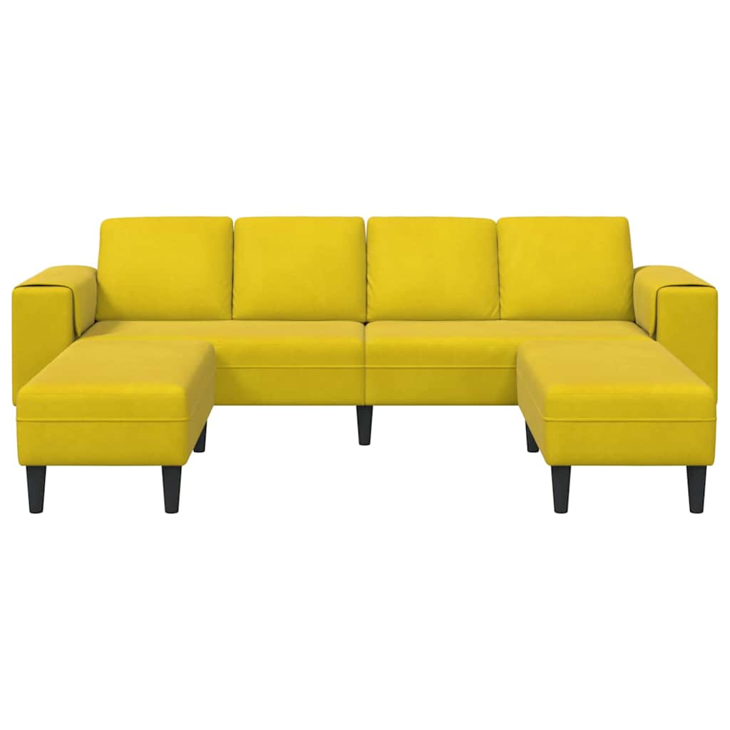 Ensemble de Canapés 3 pcs Jaune Velours - XIOS
