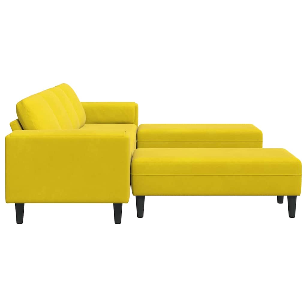 Ensemble de Canapés 3 pcs Jaune Velours - XIOS
