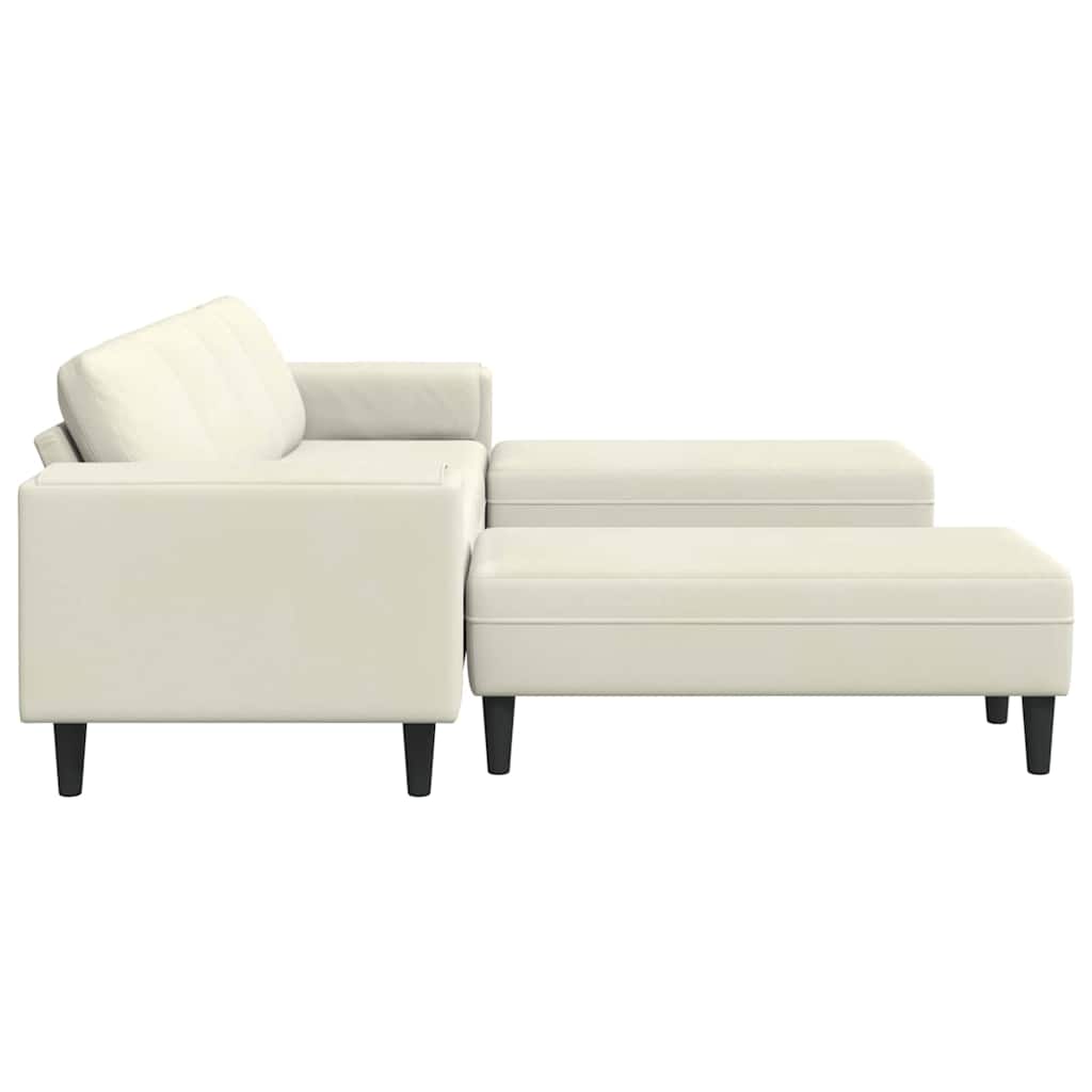 Ensemble de Canapés 3 pcs Crème Velours - XIOS