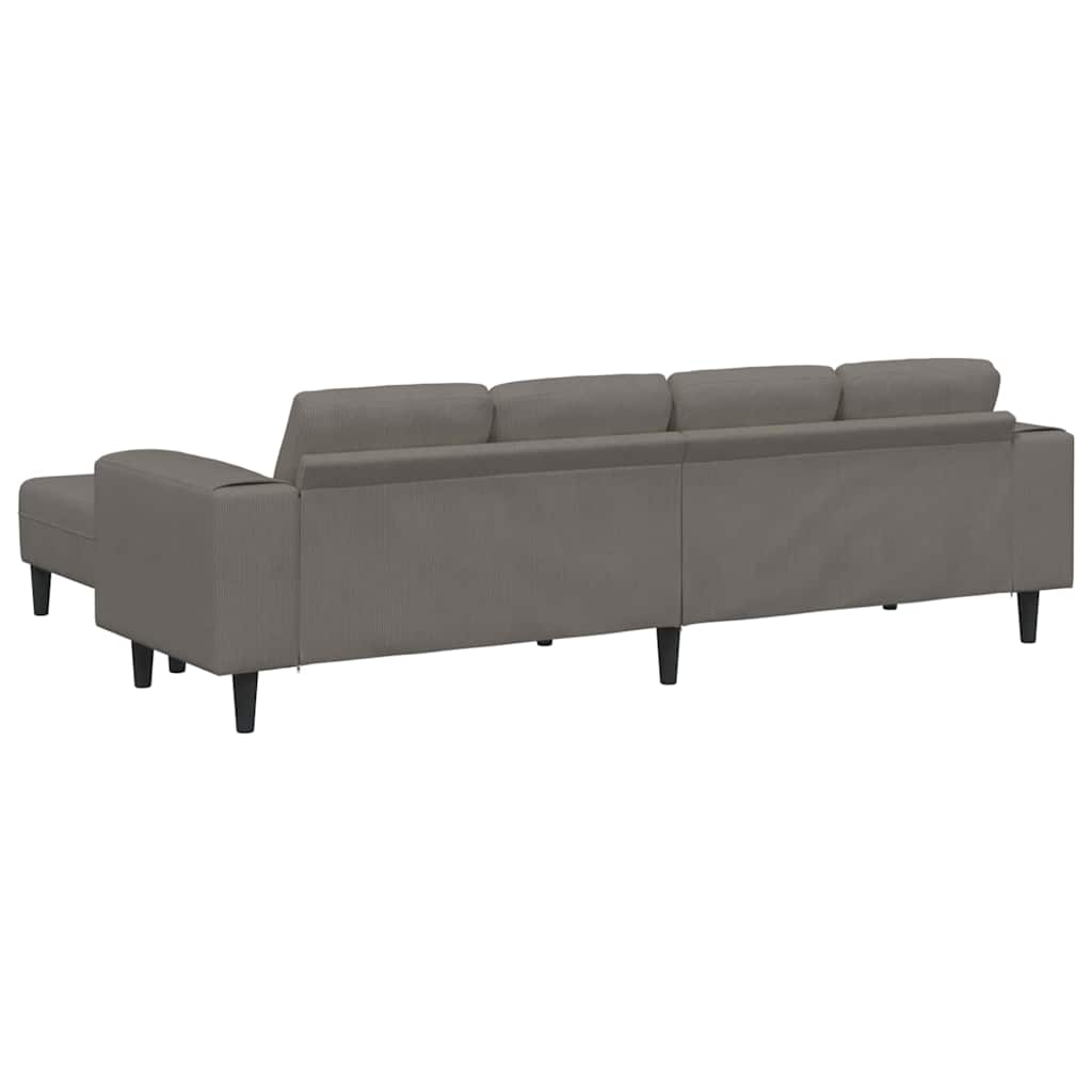Sofa en tissu avec coussin Gris clair Tissu en velours côtelé - XIOS