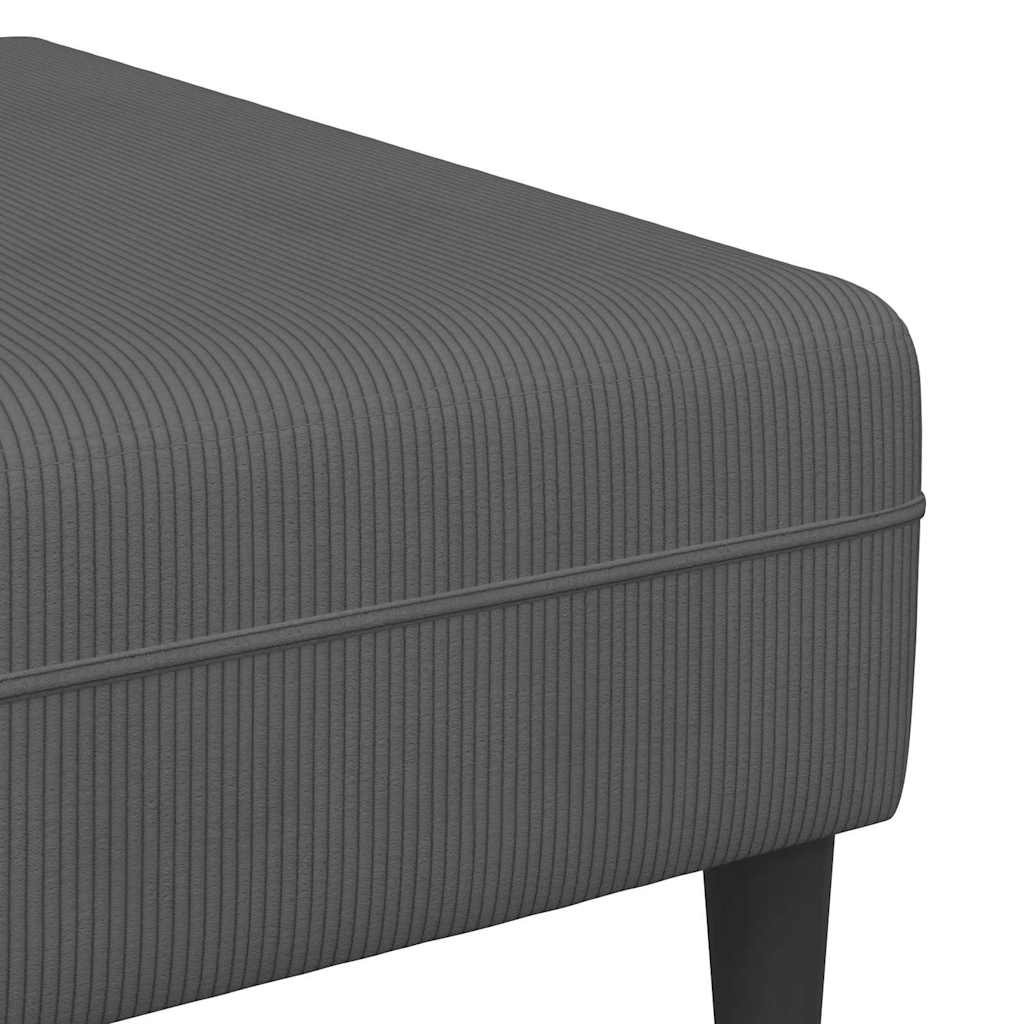 Sofa en tissu avec coussin Gris foncé Tissu en velours côtelé - XIOS